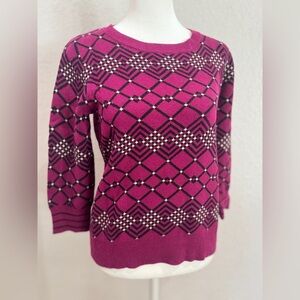 NWOT ANNE KLEIN Women's Argyle Pattern Sweater - Pink